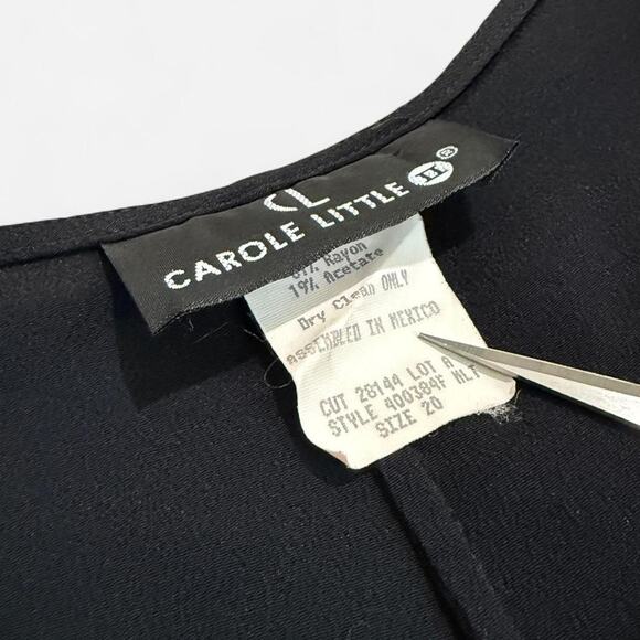 VTG 90s Carole Little Pink & Black Boho Fairy Whimsy Floral Sleeveless Vest Top - Picture 8 of 8